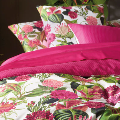 HOUSSE DE COUETTE - 100% satin de coton - Garden Fuchsia - CXL by Christian Lacroix Maison