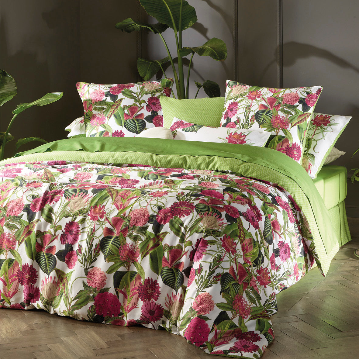 HOUSSE DE COUETTE - 100% satin de coton - Garden Vert - CXL by Christian Lacroix Maison