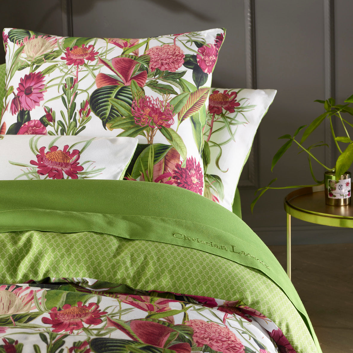 HOUSSE DE COUETTE - 100% satin de coton - Garden Vert - CXL by Christian Lacroix Maison