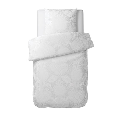 Housse de couette + taie d'oreiller bébé en satin de coton - tissé Jacquard - Arles Blanc - CXL by Christian Lacroix Maison